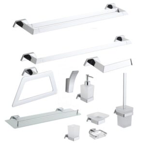 11 Pieces Triangle Design Zinc Alloy Wall Mounted Modern Bathroom Hardware Accessories Set
