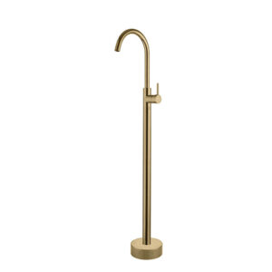 1M High Floor Standing Bathroom Sink Faucet Brushed Gold Finished Hot and Cold Brass Bathtub Stand Tap Mixer