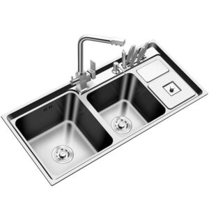 Modern Double Bowl Utility Workstation Handmade Stainless Steel Smart Sink