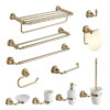 6 Pieces Luxury Design Gold Brass Bathroom Accessories Set