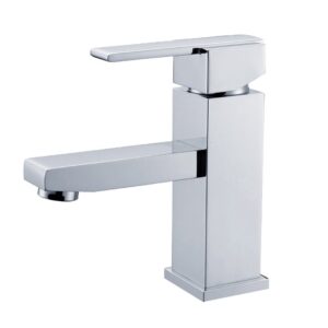 Aqua Gallery Deck Mounted Single Lever Chrome Brass Basin Mixer Hot Cold Water Hand Wash Basin Faucet for Bathroom Sink