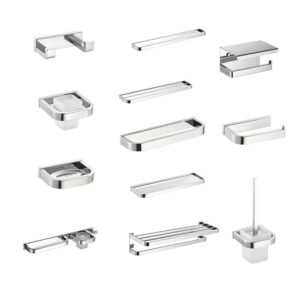 Bathroom Fittings Sanitary Ware SS304 Bathroom Accessories Polished Bath Set Towel Holder Luxury Bathroom Hotel Accessories Set