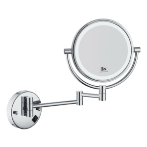 Bathroom Smart Vanity Mirror Flexible Folding and Retracting Make up Mirror With LED Light Chrome