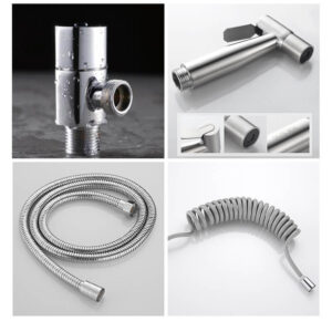 Bidet Toilet Sprayer Head copper Handheld Bidet Sprayer With stainless steel hose, angle valve and bracket (4)