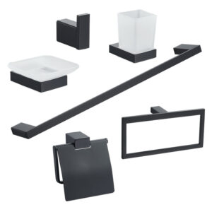 Black Luxury Bathroom Accessories Shower Stainless Steel 304 Toilet Accessories Shelf Stainless Steel Bathroom Accessories Sets