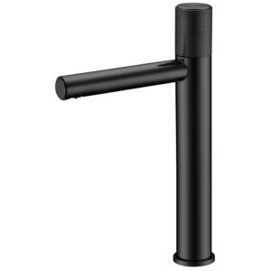 Black Tap Hot Cold Water Wash Tap Deck-Mounted Single Hole Brass Bathroom Basin Tap