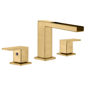 Brushed Gold Finish Deck Mounted 3 Hole Faucet Factory Supply Basin Mixer Zinc Alloy Brass Bathroom Tap