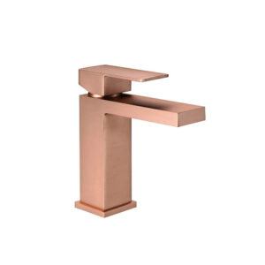Brushed Rose Gold Brass Basin Mixer Taps