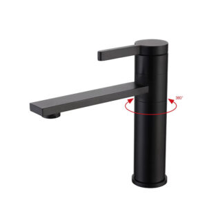 CUPC Certified Hotel Style Classical Matt Black Thermostatic Brass Basin Faucet Mixer Single-Hole Basin Tap