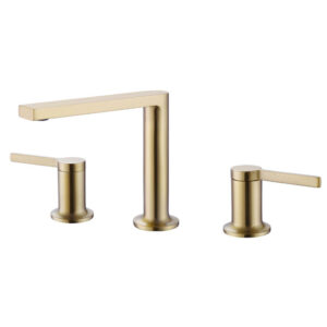 CUPC High Quality Double Handle Thermostatic Faucet Brushed Gold Basin Faucet Mixer