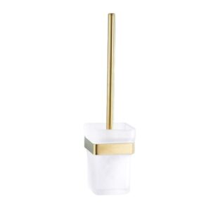 China Manufacturer Bathroom Accessories Brushed Gold Cleaning Toilet Brush With Holder Bracket