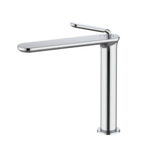 Chrome Brass Deck Mounted Single Hole Basin Faucet Hot Cold Water Bathroom Tap with Ceramic Cartridge Basin Mixer