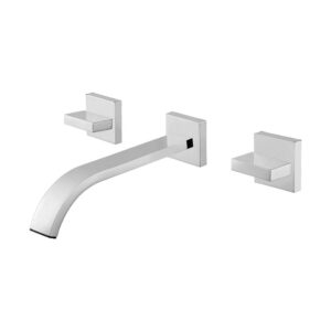 Chrome Brass Wall Mounted Basin Mixer Tap Hot and Cold Water Zinc Alloy Handle Bathroom Shower Faucet