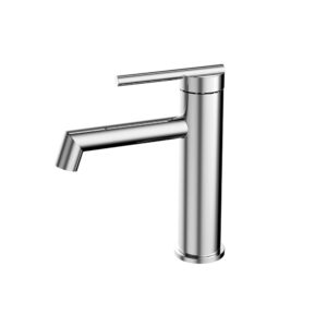 Chrome Finished Single Handle Deck Mounted Basin Mixer Faucet With Hot and Cold Water Supply