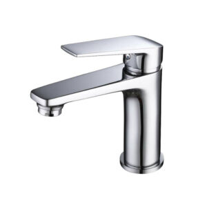 Chrome Finished Single Hole Deck Mounted Hot and Cold Water Brass Basin Faucets