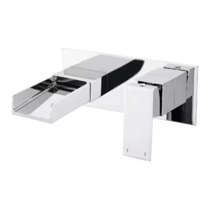 Chrome Plated Modern Waterfall Wall Mounted Basin Faucet Concealed Faucet Bathroom Mixer Taps