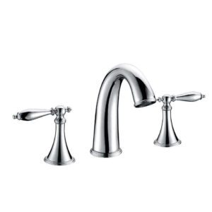 Classic Style Hotel Dual Handles Vanity Brass Chrome Plating Bathroom Basin Faucet