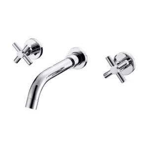 Classical Style Chrome Finished Wall Mounted Hot and Cold Solid Brass Basin Mixer Taps for Basin