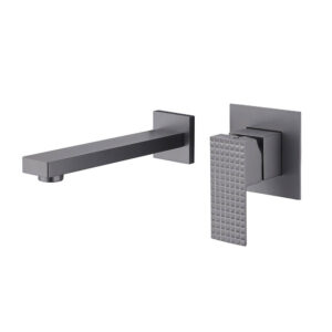 Concealed Brass in Wall Mounted Bathroom Basin Faucets Wholesale Price Good Quality Vanity Gun Metal Basin Tap Mixer