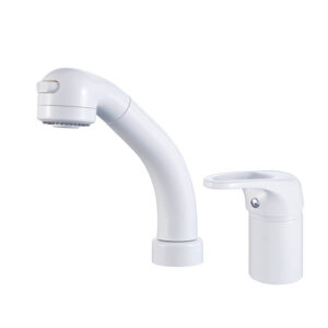 Deck mounted single handle pull out wash basin faucet for bathroom (4)