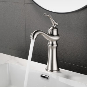 European Basin Mixer Faucet Brass Single Lever Vanity Faucet Matte Black Deck Mounted Bathroom Sink Faucet