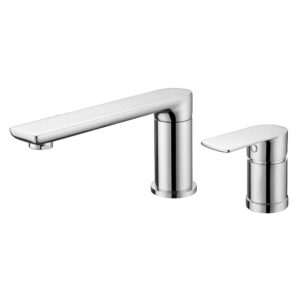 Factory Direct Hot & Cold Solid Brass Single Handle Basin Faucet Two Holes Deck Mount Bathroom Faucet