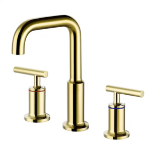 Factory Direct Sale Brass Material Mixer Basin Faucets Deck Mounted Gold Water Tap Modern Basin Faucet