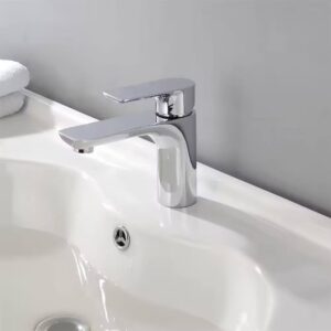Factory Price  Bathroom Basin Taps Hot Cold Water Tap Single Hole Deck Mounted Ceramic Cartridge Brass Basin Mixer Taps