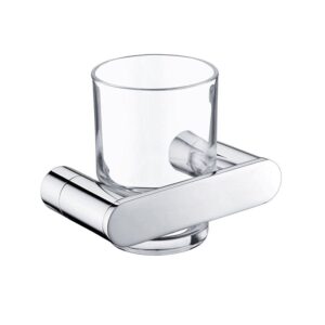 Factory Supply Bathroom Hotel Accessories 304 Stainless Steel Bracket Chrome Round Toothbrush Glass Cup Holder