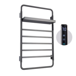 Factory Supply Smart Heated Towel Rail Wall Mounted Black Electric Towel Rack Shelf Heated Towel Warmer