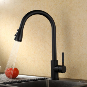 Faucet manufacturer batch kitchen faucet pull out matte black kitchen faucet with hose (2)