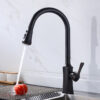 Faucet manufacturer wholesale 360 degree 304 stainless steel can be pulled out faucet hand faucet universal rotating telescopic black kitchen faucet (1)