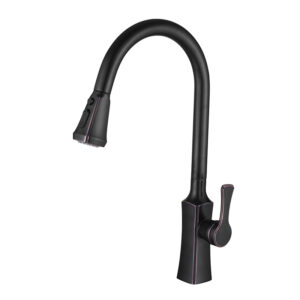 Faucet manufacturer wholesale 360 degree 304 stainless steel can be pulled out faucet hand faucet universal rotating telescopic black kitchen faucet (7)