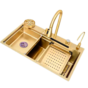 Waterfall Kitchen Sink 304/201 Stainless Steel Thickened Smart Kitchen Sinks