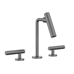 Gun Metal Finished Solid Brass Double Handle Basin Faucet Hot and Cold Water Basin Tap