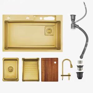 304/201 Stainless Steel Thickened Smart Large Waterfall Design Kitchen Sink