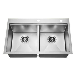 Handmade 304 Stainless Steel Double Bowl Kitchen Sink Waterproof