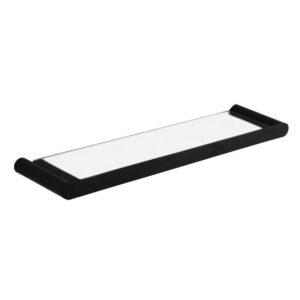 High Quality Bathroom Accessories Vanity Matt Black Round Single Bathroom Glass Wall Shelf