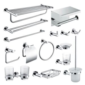 High Quality Chrome Stainless Steel 304 Towel Racks Bathroom Toilet Accessories Set Bath Hardware Sets