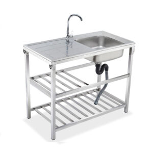 High Quality Customized Stainless Steel Single Hand Wash Sink Portable Outdoor Kitchen