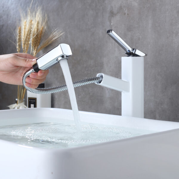 High-quality draw-out washbasin faucet