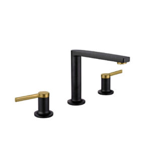 Hot Cold Faucet Matte Black Gold Water Sink Bathroom Two Handles Basin Faucet