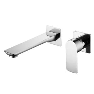 Hot Cold Water Supply Chrome Finish Brass Single Handle In-Wall Basin Mixer