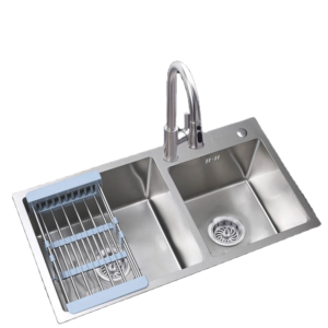 Commercial Grade Kitchen Sink 16 Gauge Handmade Stainless Steel Double Bowl