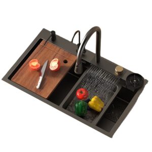 Kitchen Sink Rectangular Undermount Design Brushed Finish With Kitchen Sink Drainage