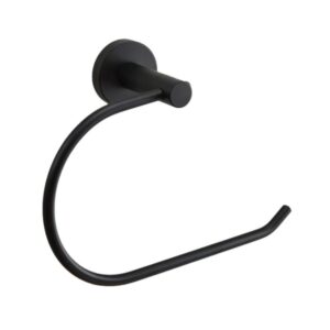 Hotel Bathroom Accessories Round Matt Black Single Hand Towel Rail Ring 304 Stainless Steel Towel Holder