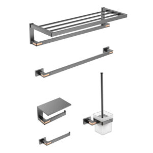 Hotel Engineering Wall-mounted Bathroom Towel Bar Hardware Pendant Brass Bathroom Accessories Set