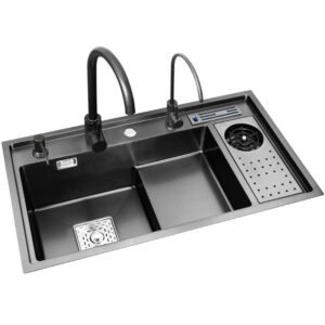 Kitchen Sink Multifunctional Smart Undermount Cup Washerr Knife Holder Square