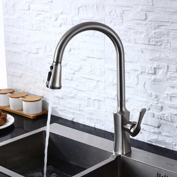 Kitchen Tap Faucet Pull Down Kitchen Taps Mixer Kitchen Tap Brushed (1)