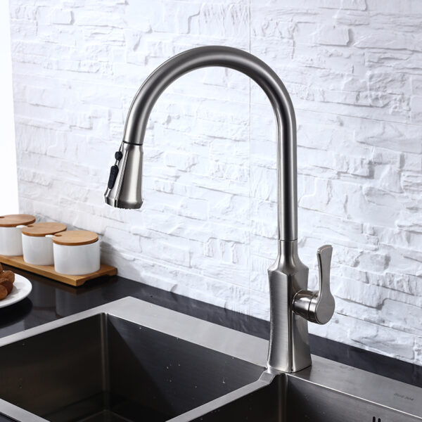 Kitchen Tap Faucet Pull Down Kitchen Taps Mixer Kitchen Tap Brushed (3)